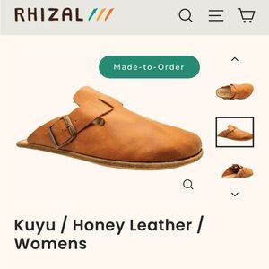 Grounding Barefoot Rhizal Kuyu Honey Leather Womens Shoes Clogs